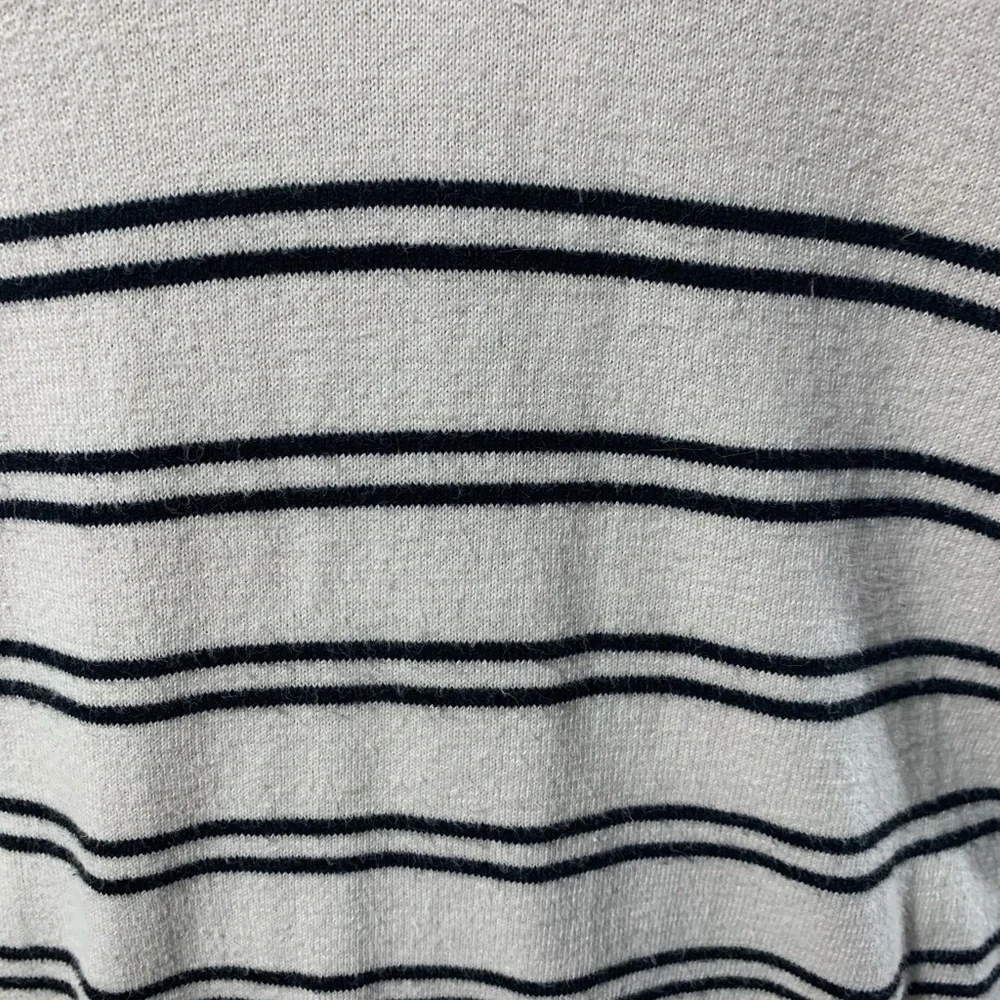J.Crew Women’s Pink And Black Striped 100% Cotton Crewneck Sweater Size S